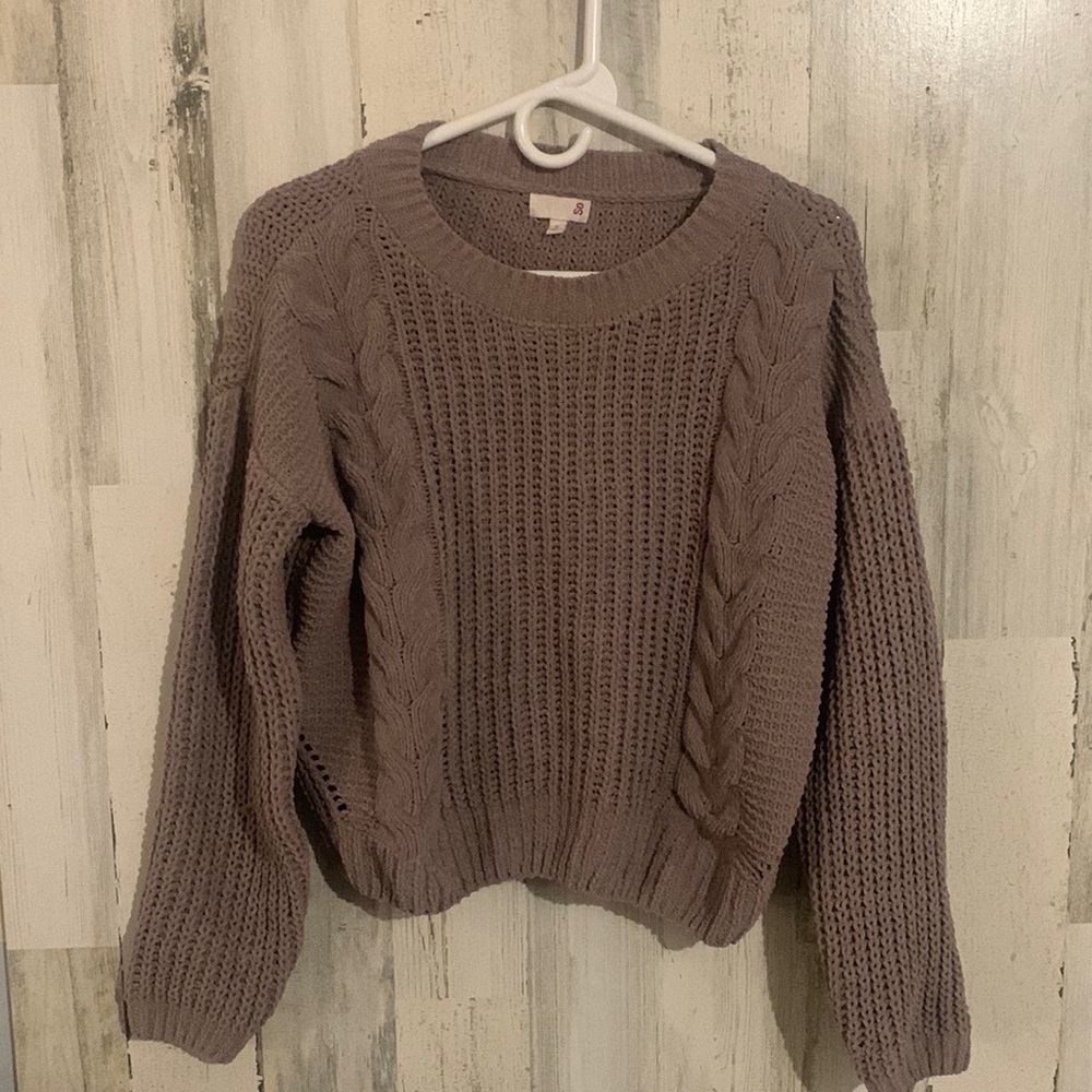 NWT Braided Cable Knitted Chenille Pullover